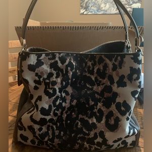 Large Animal Print Coach Shoulder Bag